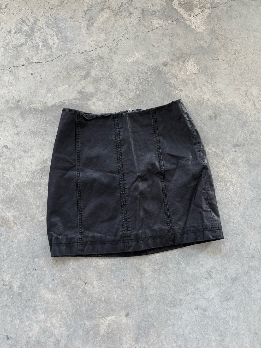 Free People Black Mini Skirt with Panel Stitching